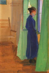 Sophie Herrmann am Fenster in Wulkow